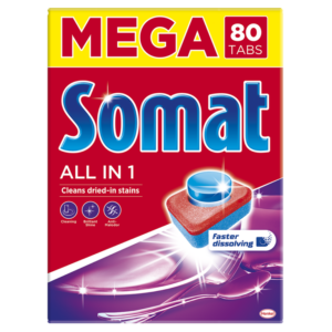 Detergent pentru masina de spalat vase Somat All in one, 80 tablete
